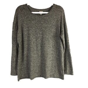 A New Day Womens Large Sweater Crewneck Grey Gray Lightweight Pullover Basic Top